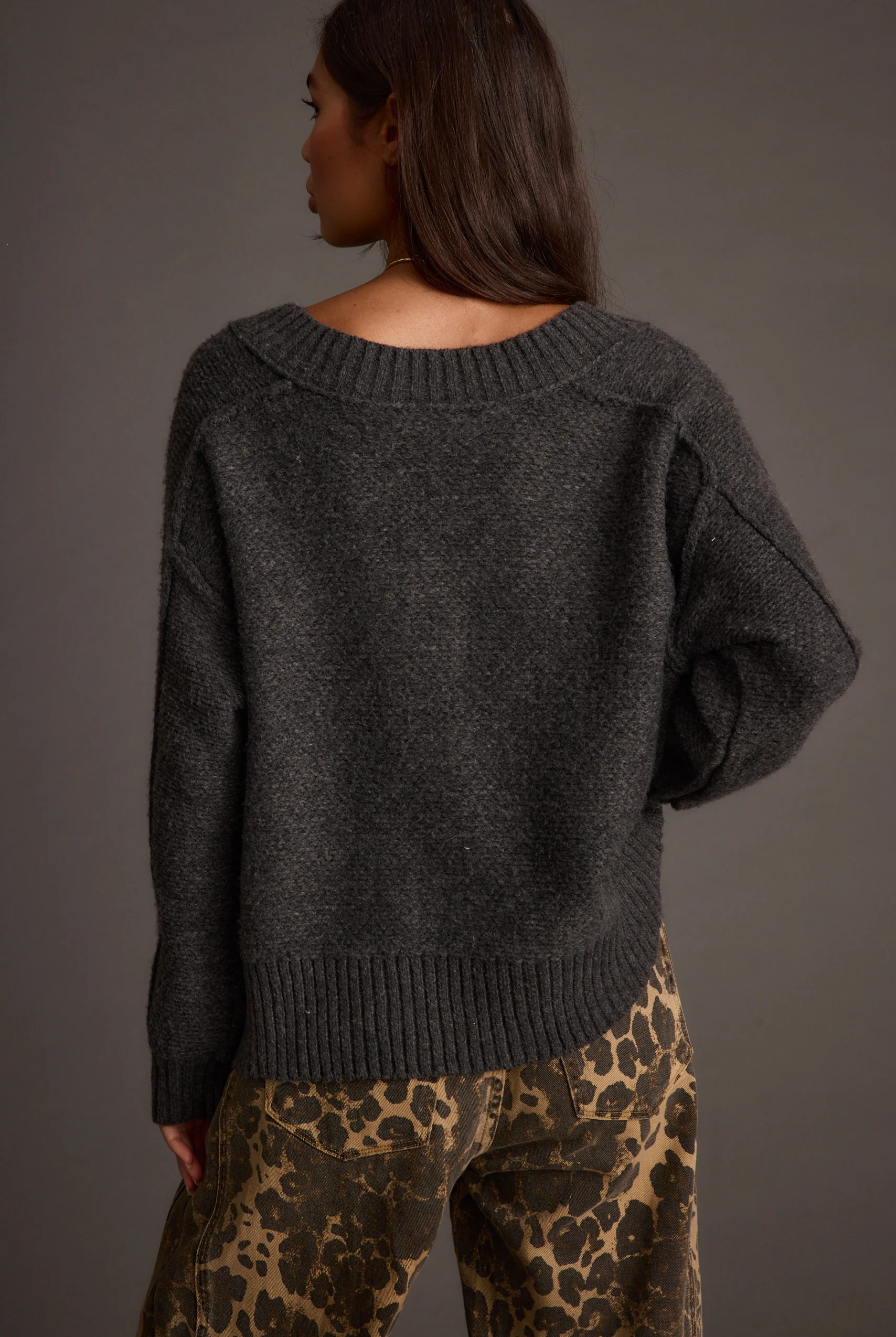 Colorado Charcoal V Neck Sweater 3