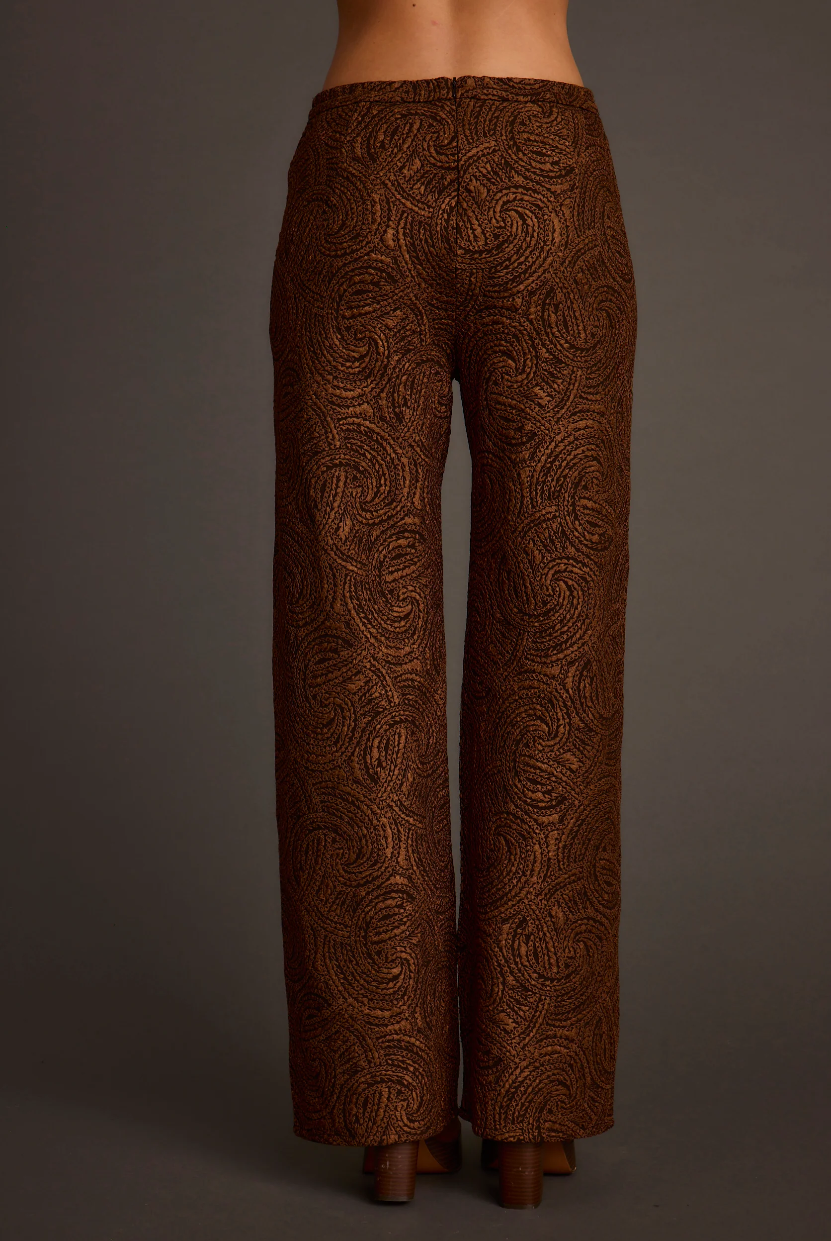Milan Cognac Swirl Wide Leg Trouser 3