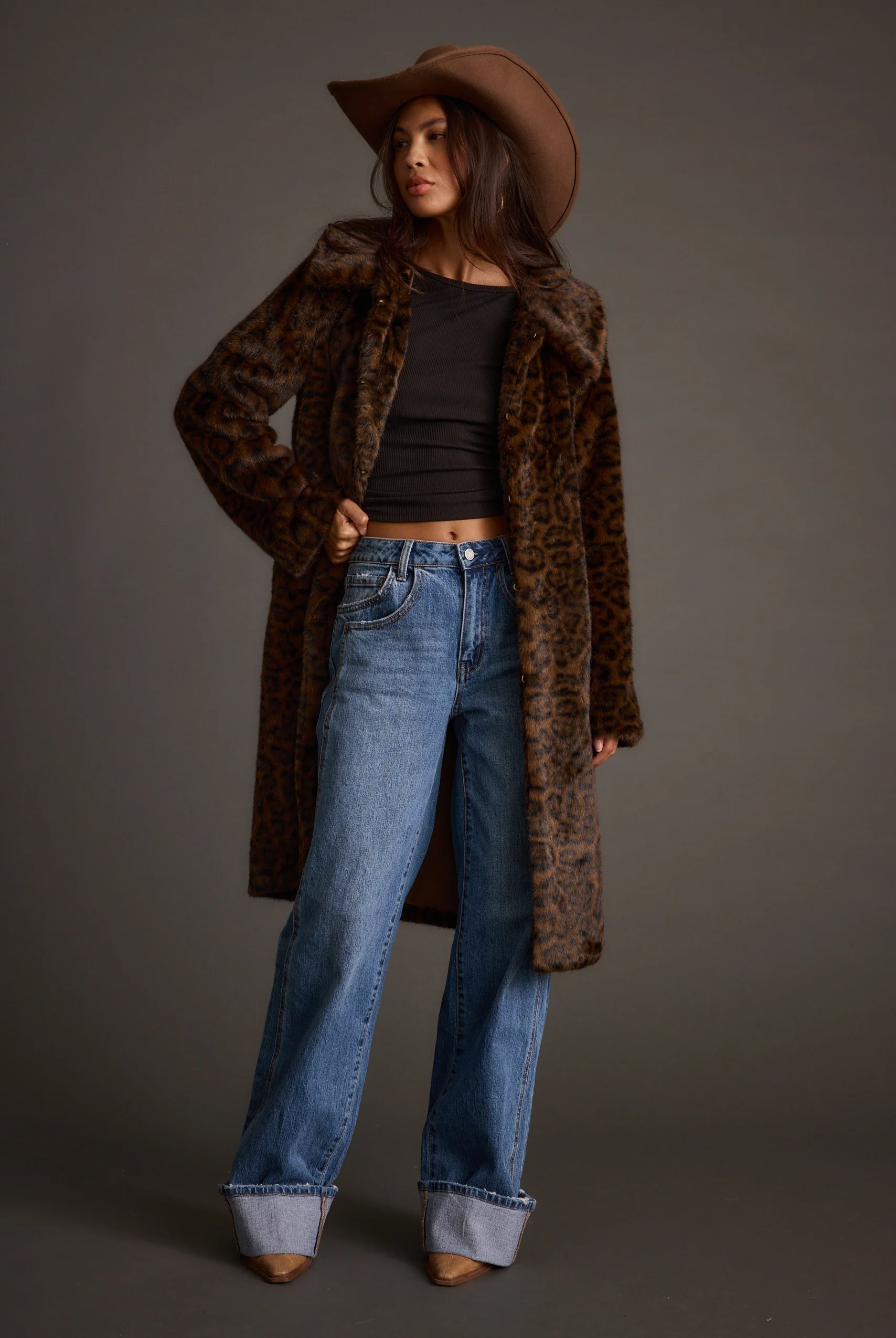 Rochelle Leopard Faux Fur Coat