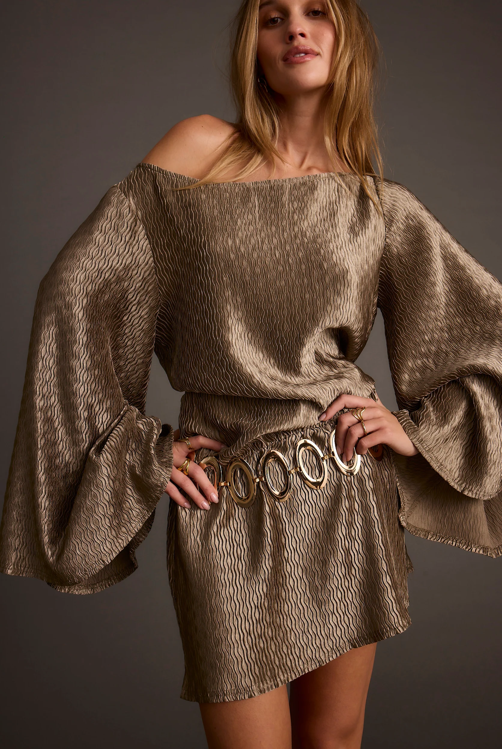 Kahlo Gunmetal Mini Dress 4