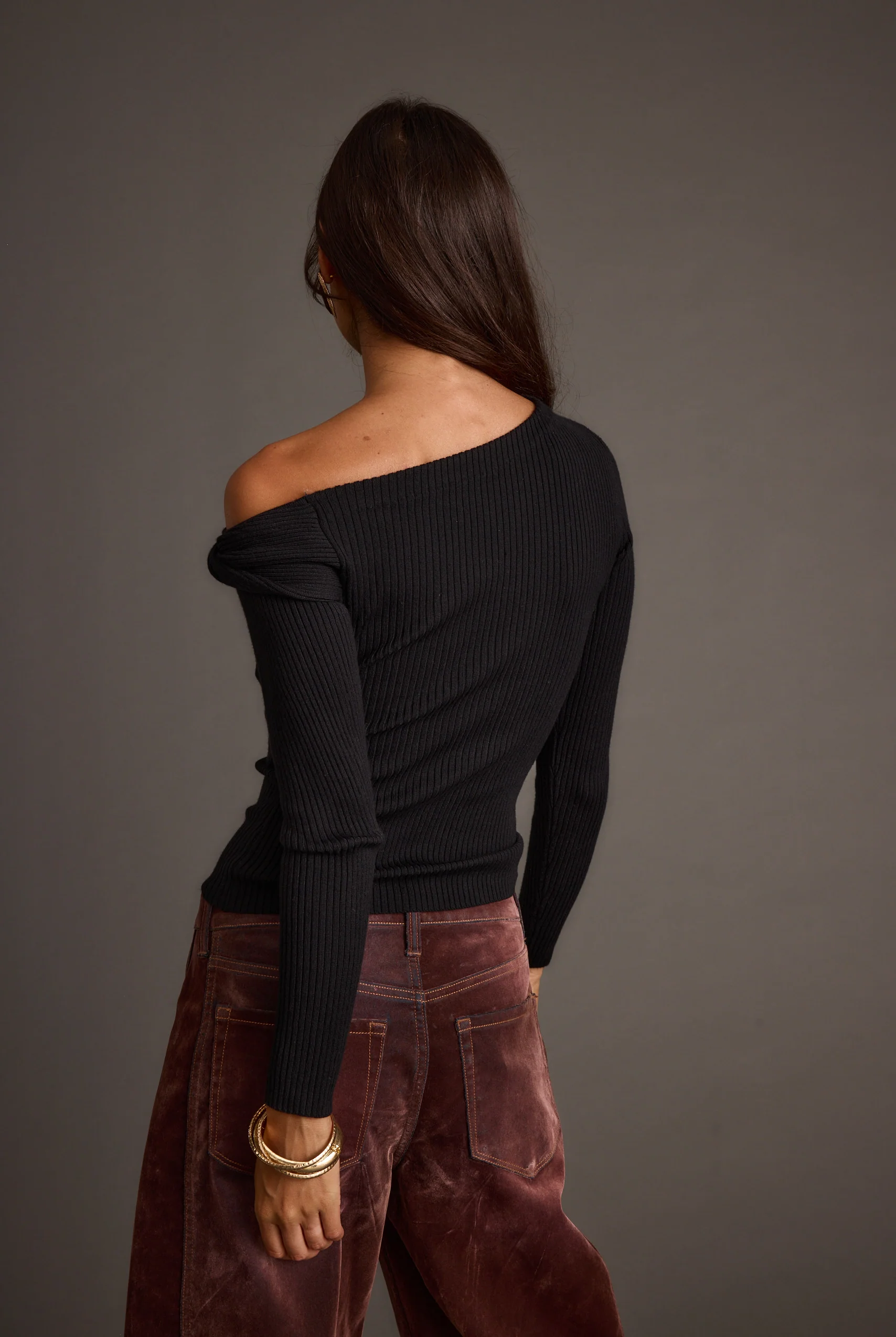 Cindy Black Asymmetrical Sweater 3