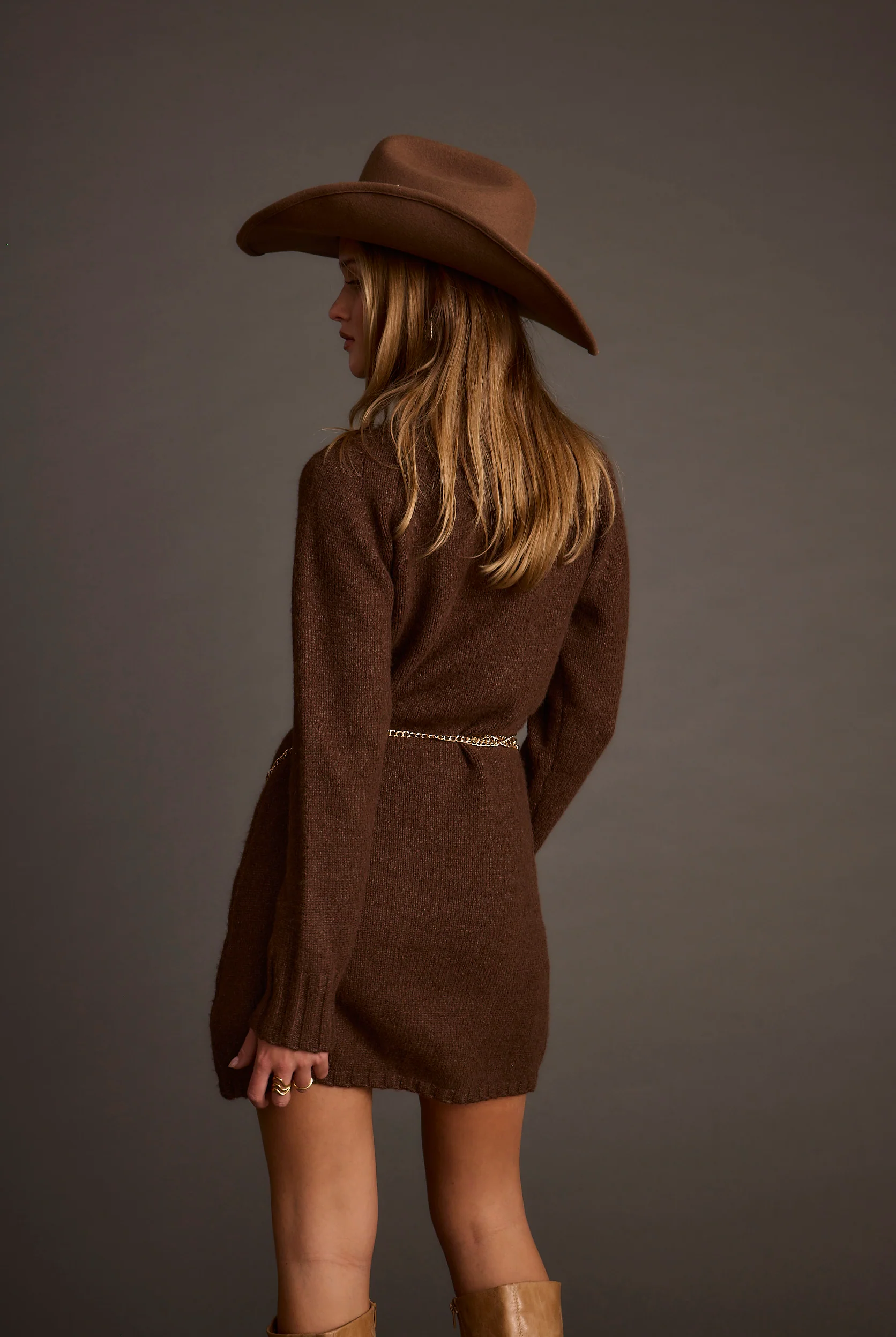 Topanga Mocha Sweater Mini Dress 3