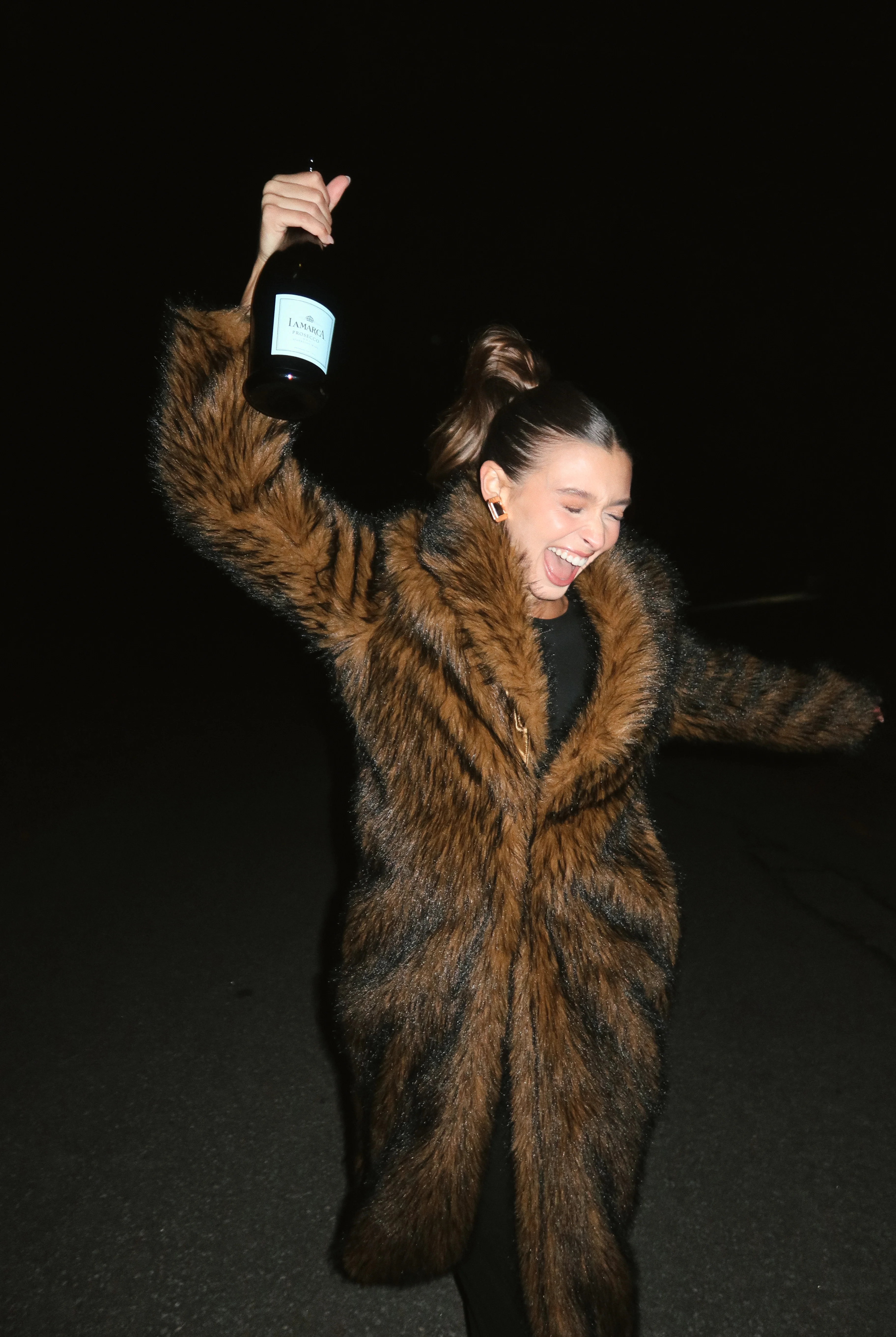 Manhattan Brown Faux Fur Coat 3